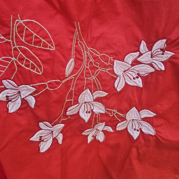 Juan D Dios Embroidered Cotton Buganvilias Maxi Dress Size XL - Picture 6 of 8